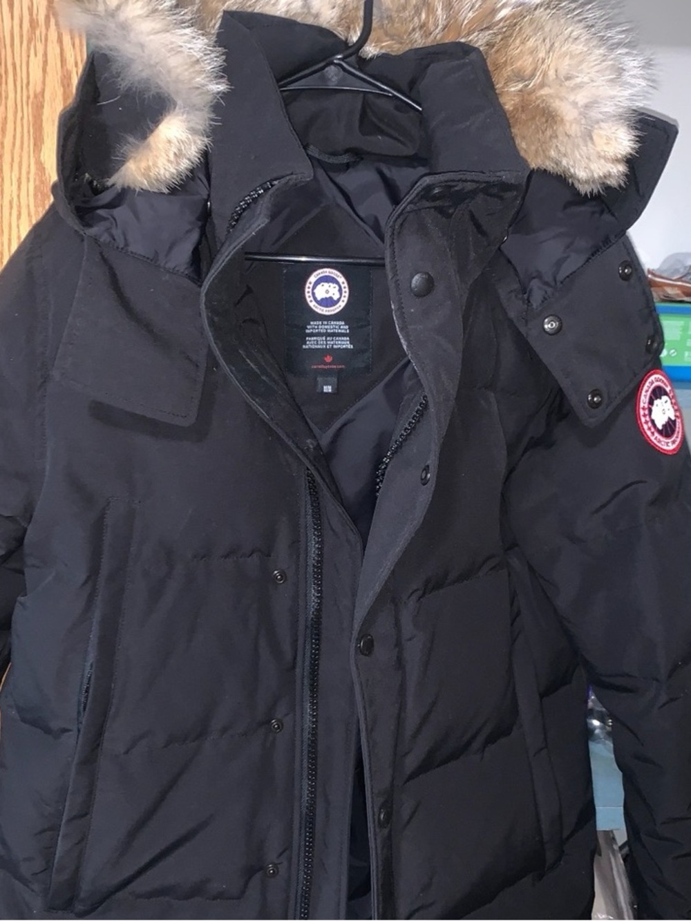 Canada Goose Black Down Puffer Parka with Fur Hood